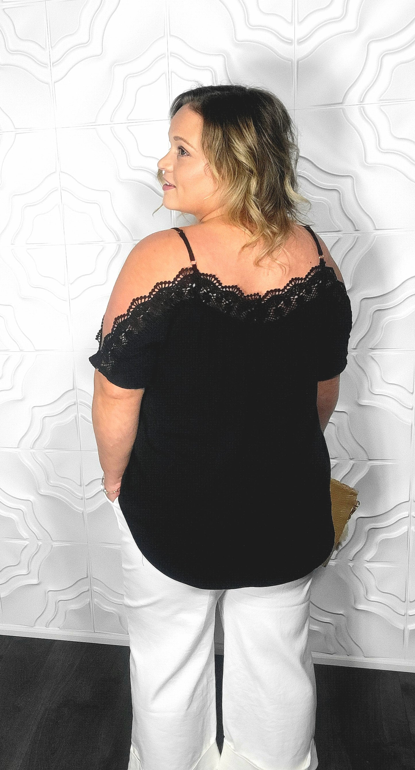 Out On the Town Top in Black