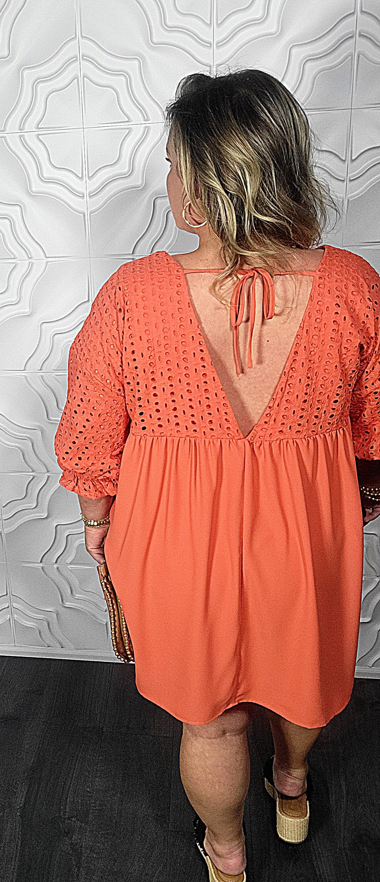 All Over Me Babydoll Dress in Orange