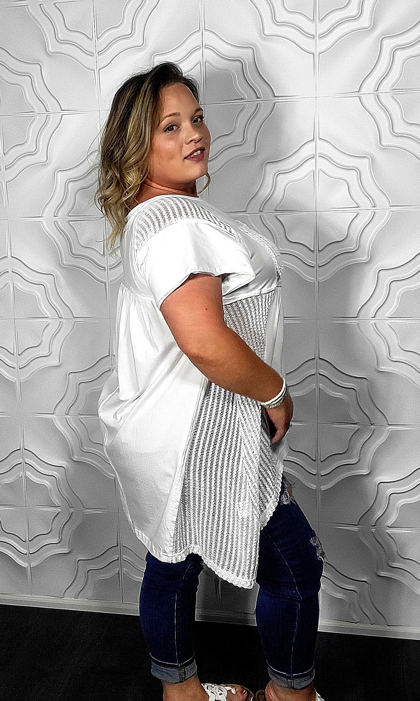 Catch Me If You Can Tunic Top White
