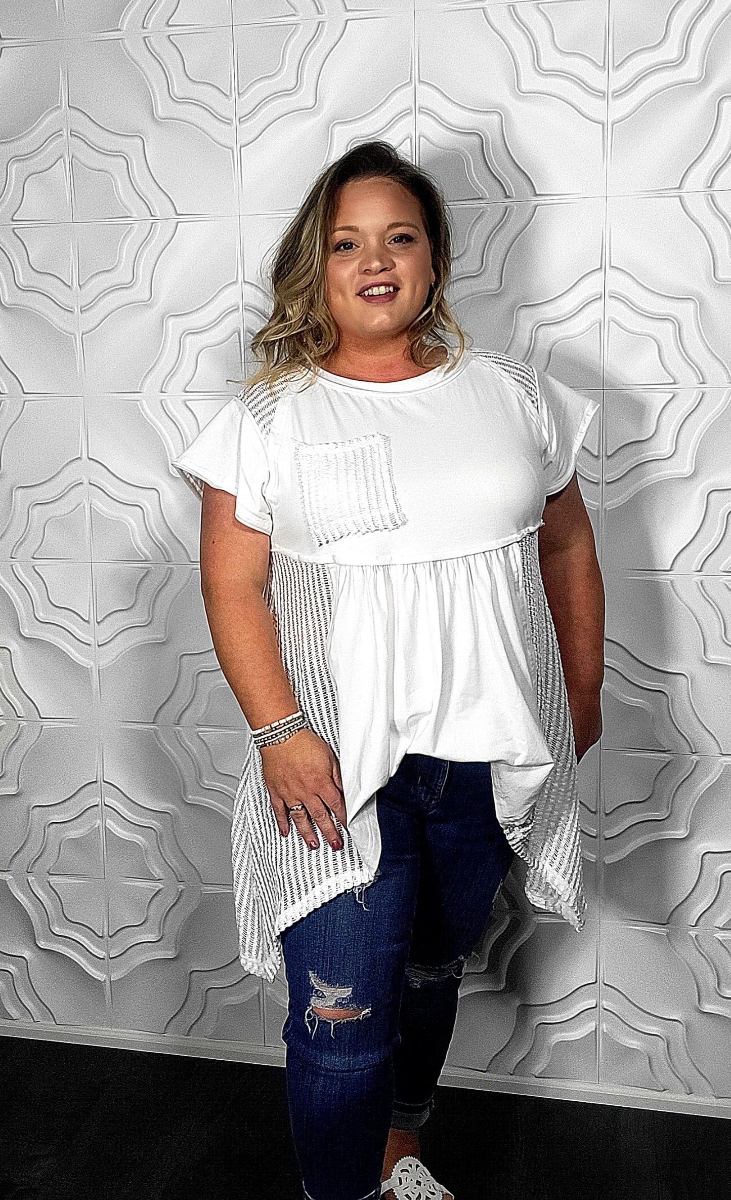 Catch Me If You Can Tunic Top White